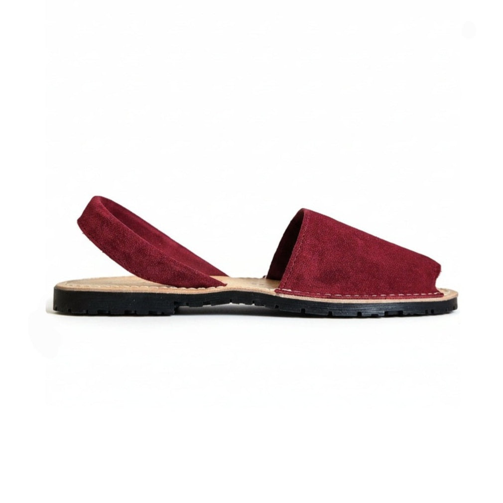 Minorcan sandals - Burgundy Suede