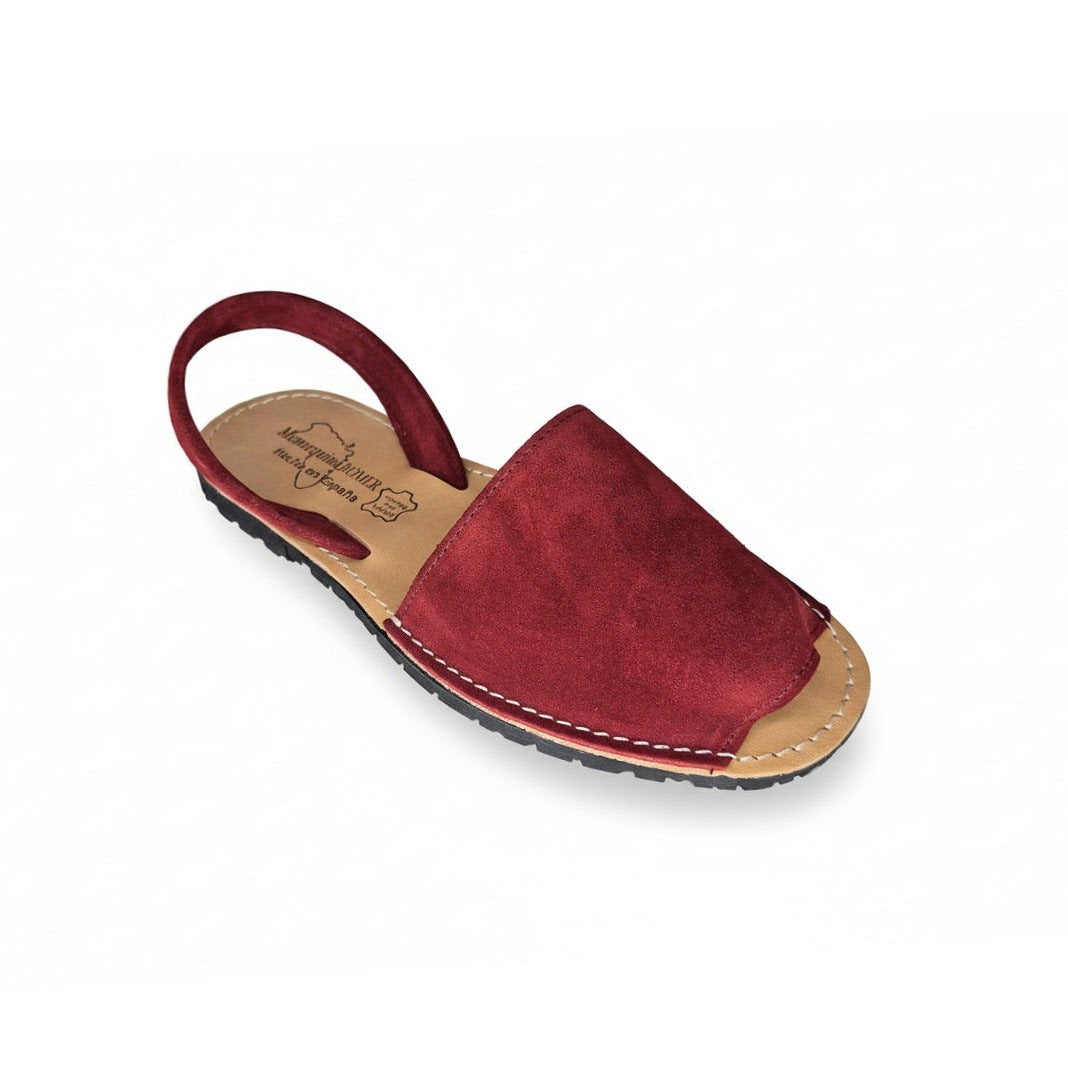 Minorcan sandals - Burgundy Suede