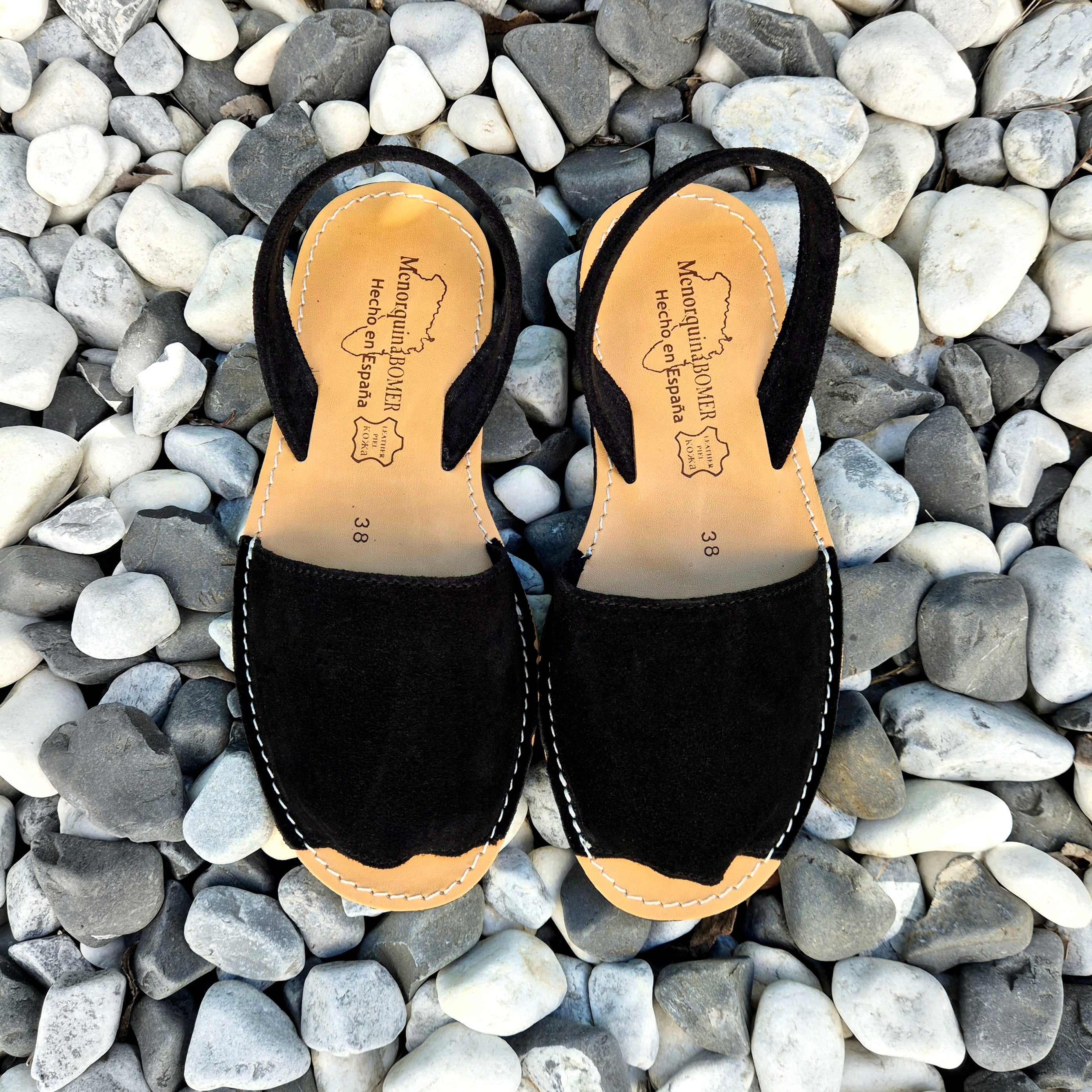 Minorcan sandals - Black Suede