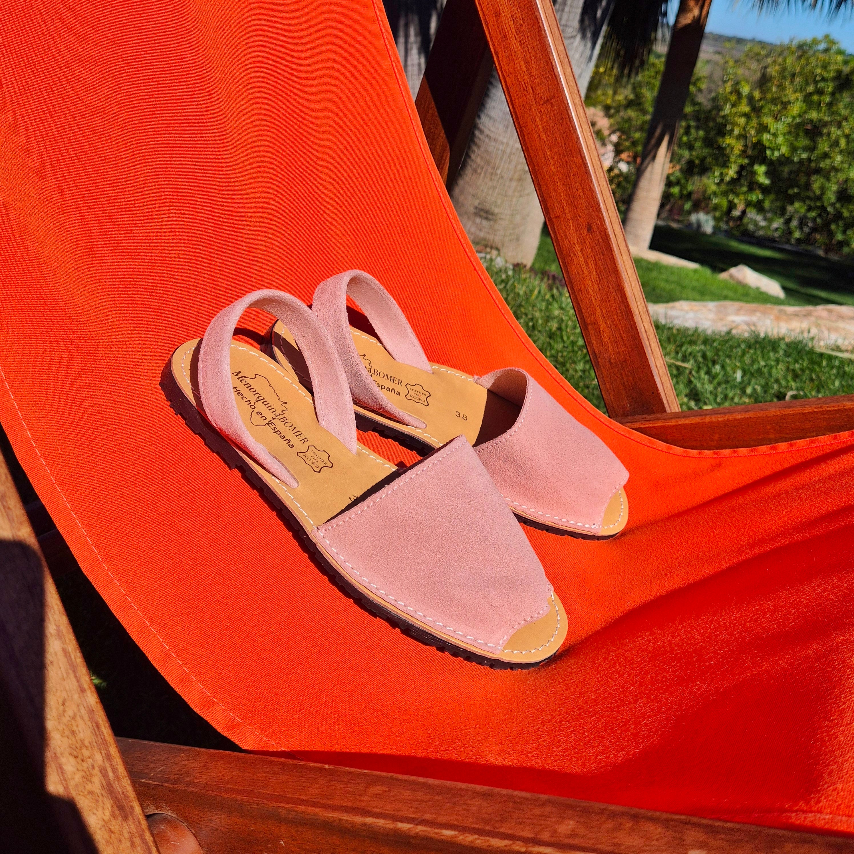 Minorcan Sandals - Pale Pink Suede