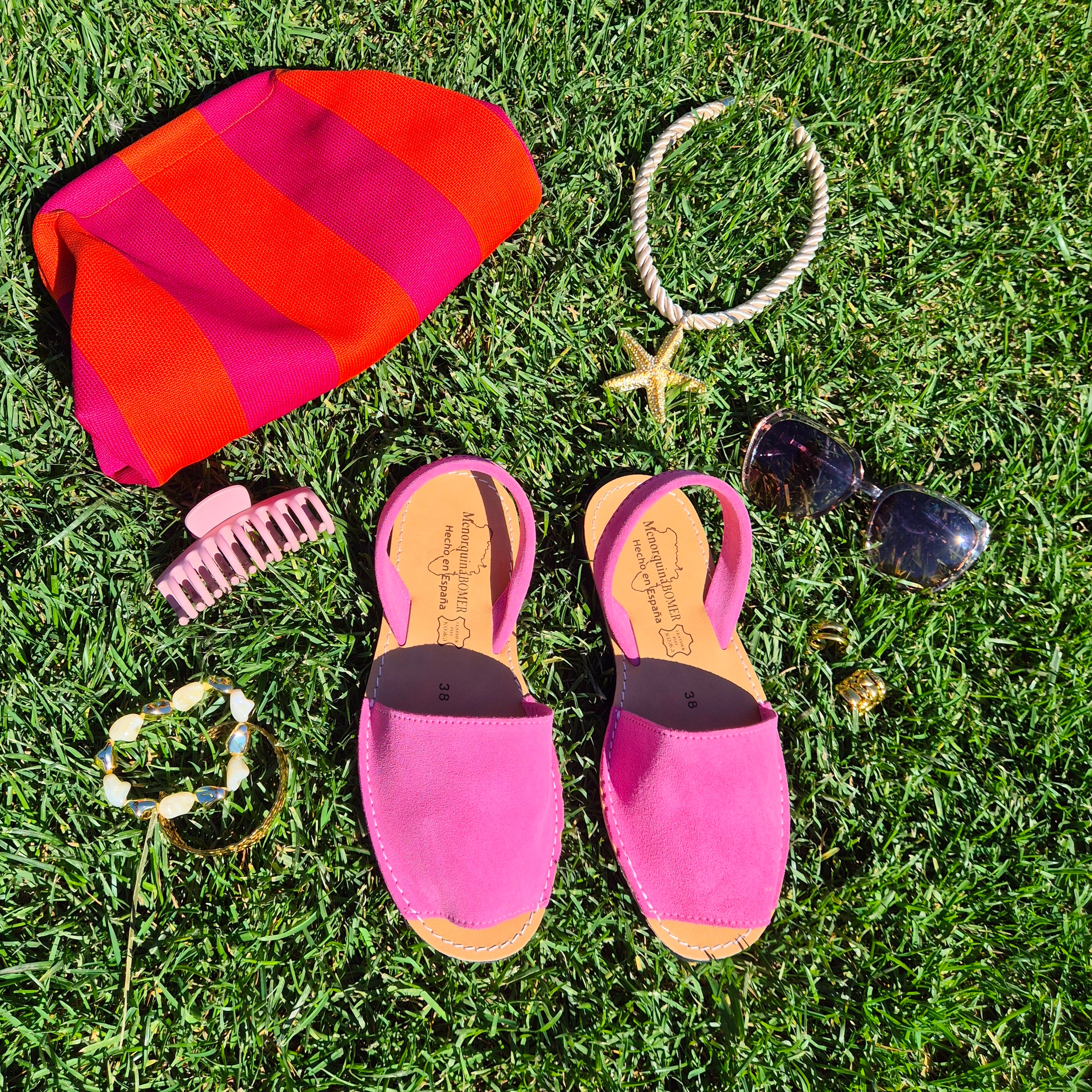 Menorcan Sandals - Pink Suede