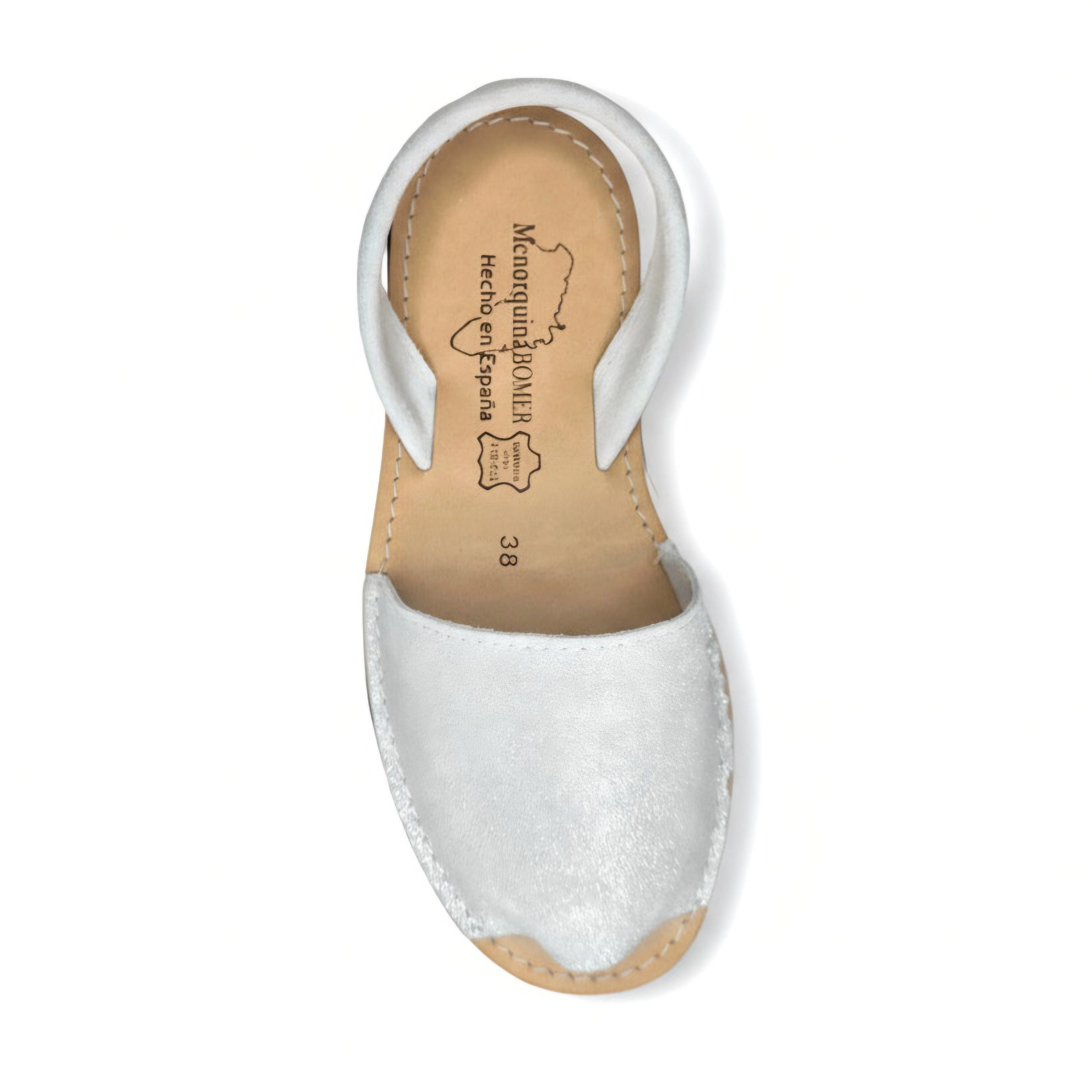 Menorcan Sandals - Glitter Suede White