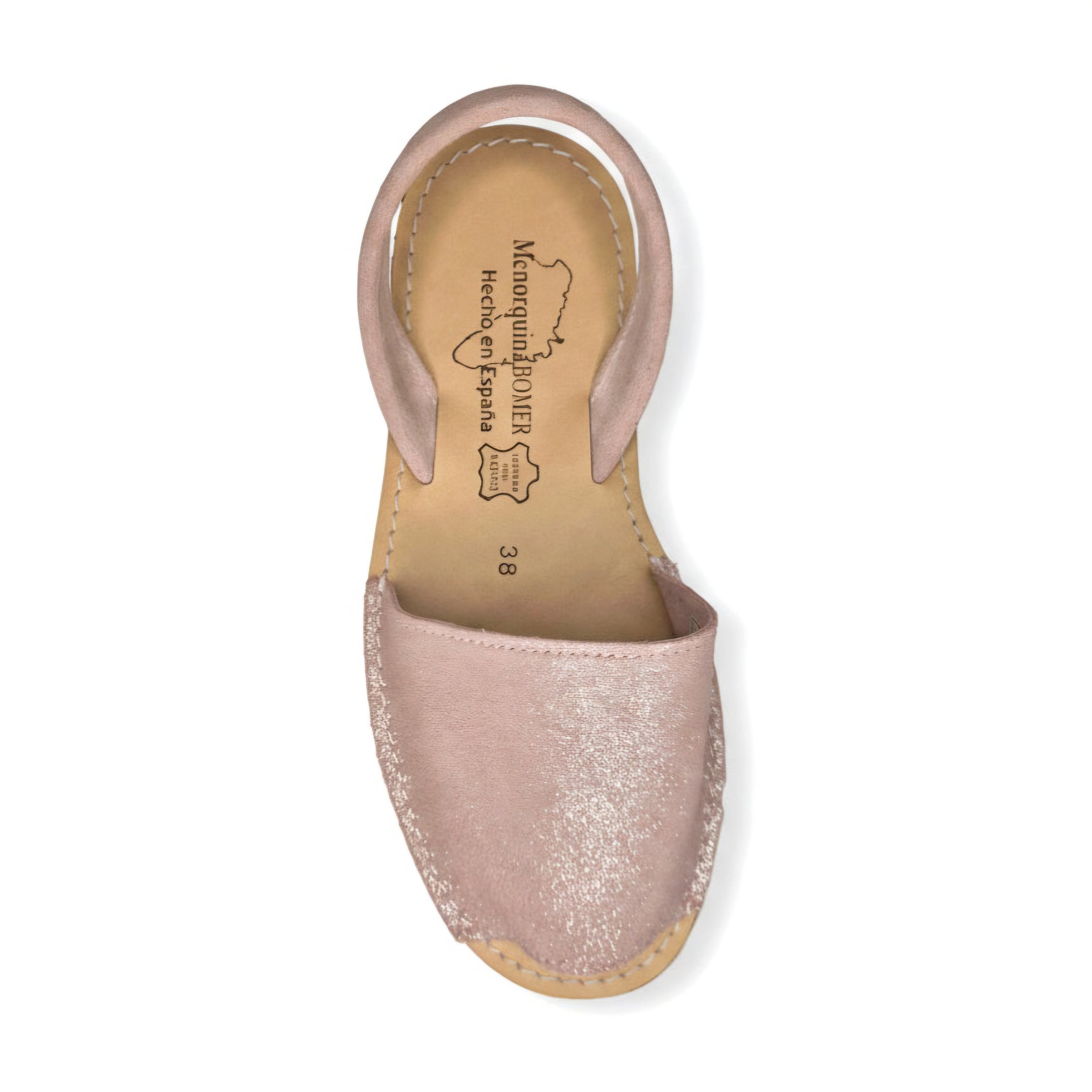 Minorcan sandals - Pink Glitter Suede