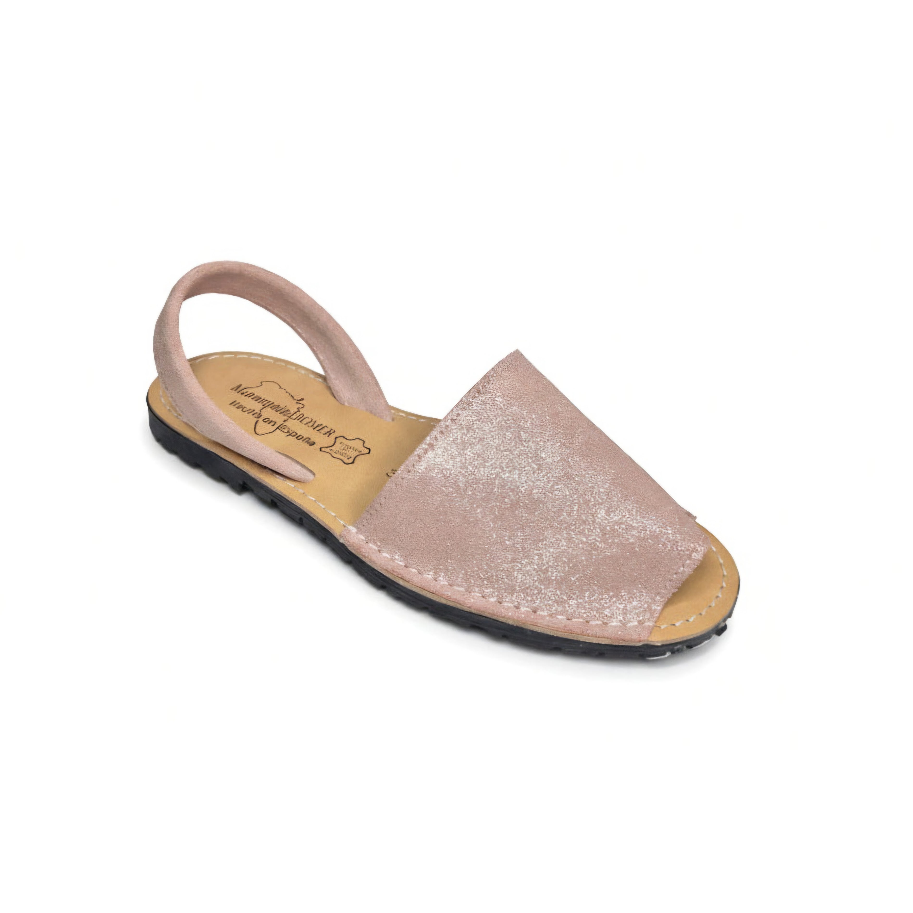 Minorcan sandals - Pink Glitter Suede