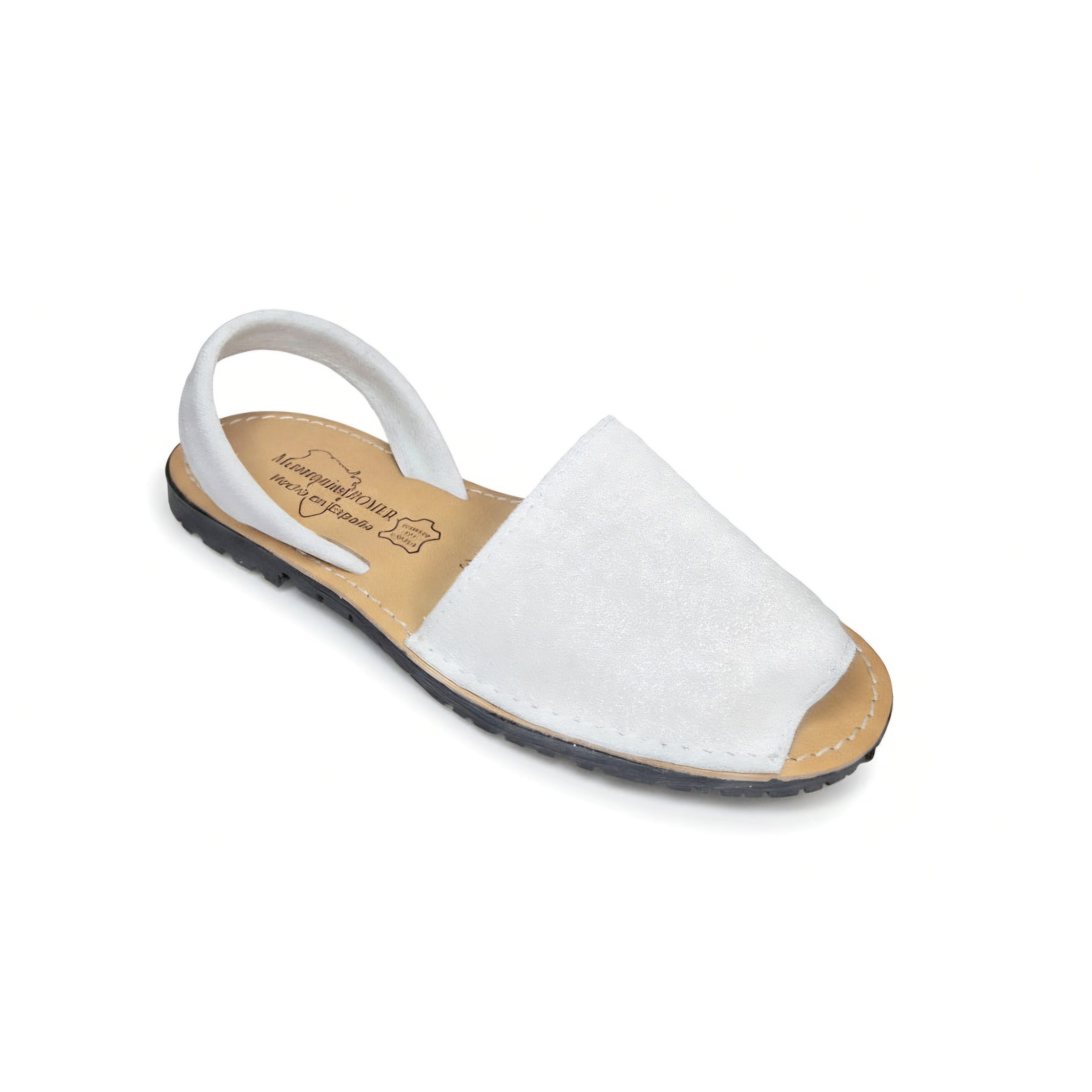 Menorcan Sandals - Glitter Suede White