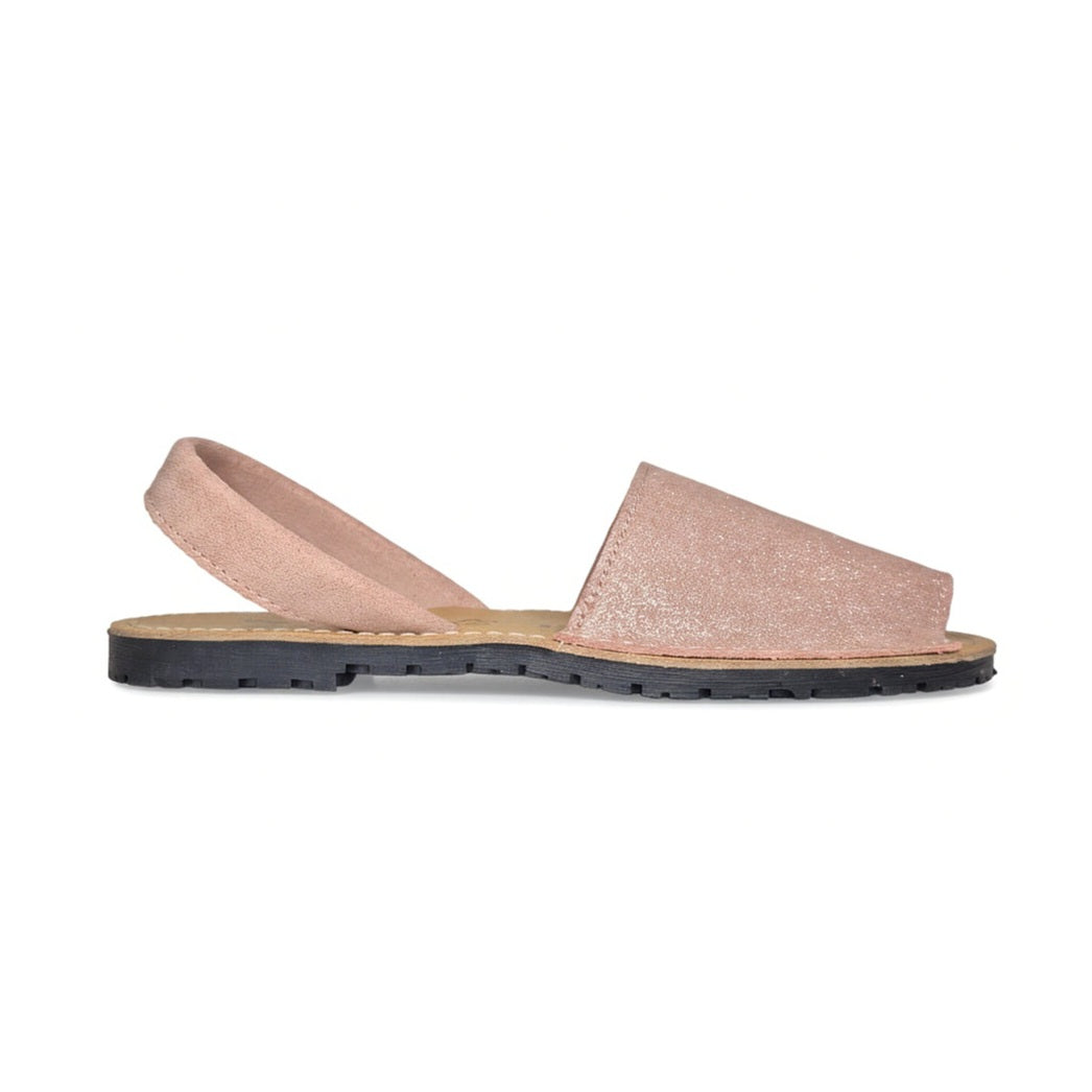 Minorcan sandals - Pink Glitter Suede