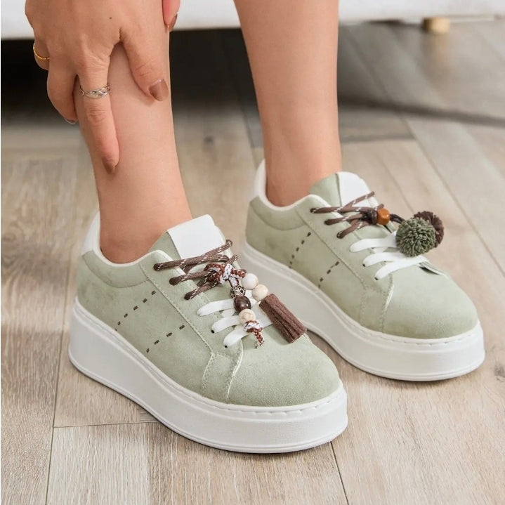 Baskets à double lacets & Charms - Vert