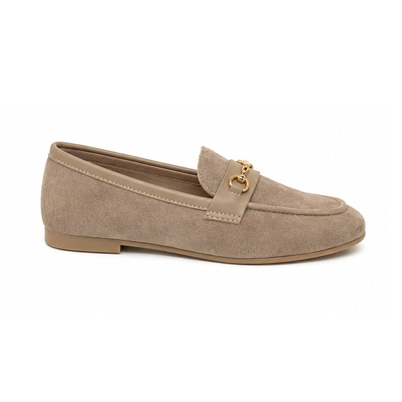 Mocassins bi-matière - Taupe