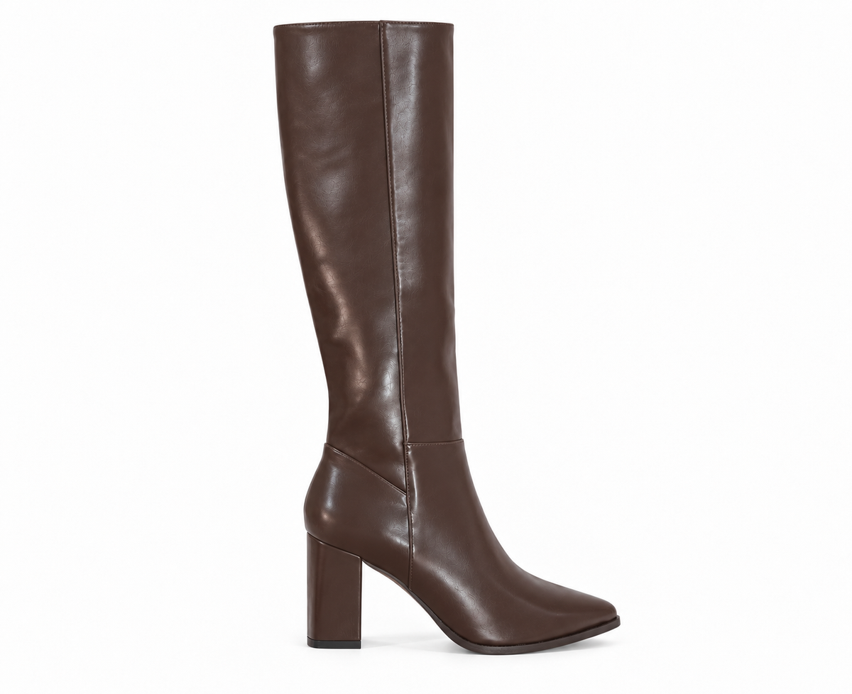 Bottes à talons - Chocolat