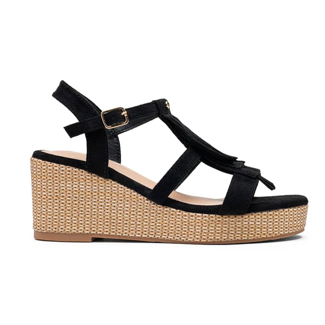 Compensées à franges - Noir