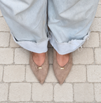 Slingback en suédine - Taupe