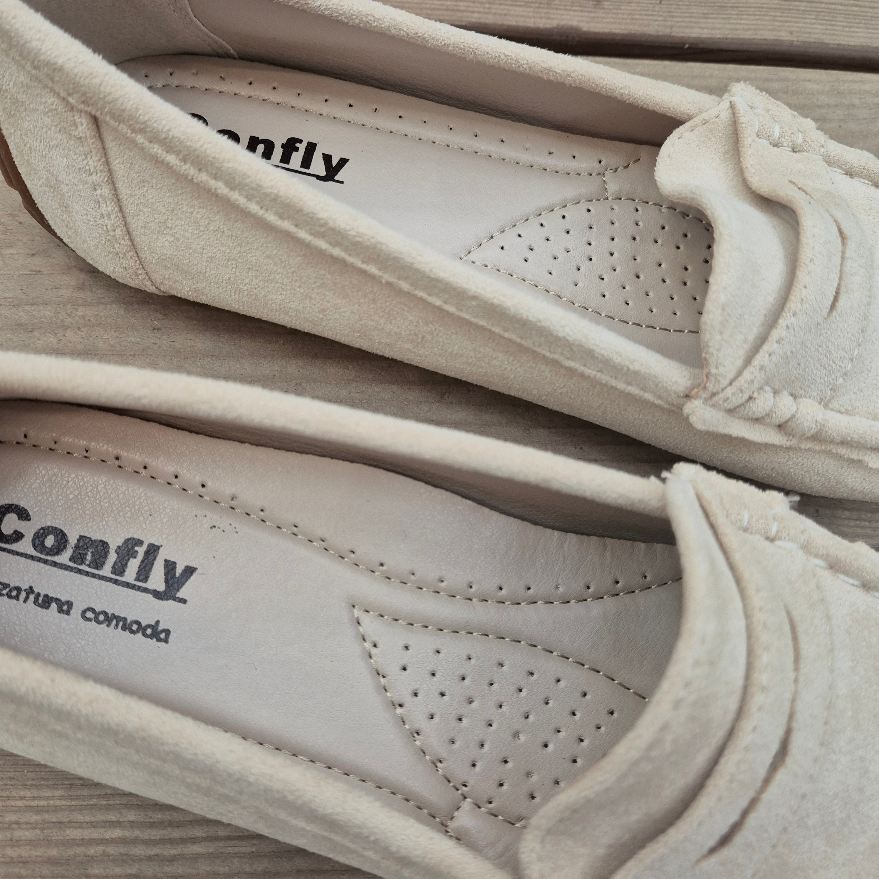 Billie - Mocasín de ante - Beige