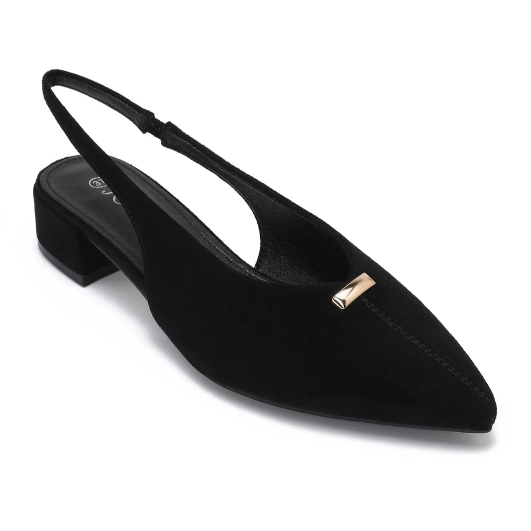Slingback en suédine - Noir