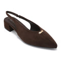 Slingback en suédine - Chocolat