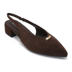 Slingback en suédine - Chocolat