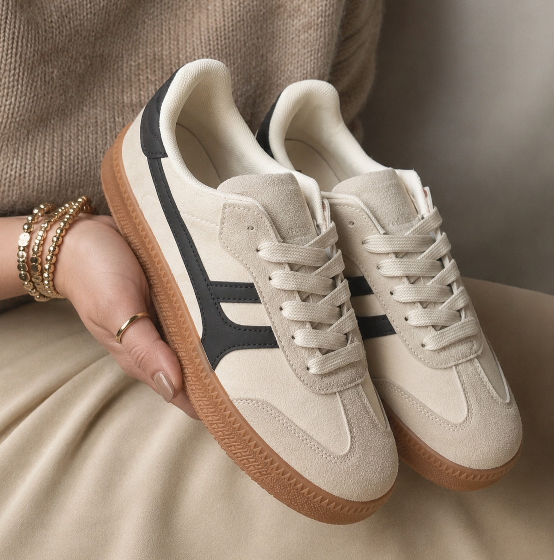 Baskets en suédine - Beige