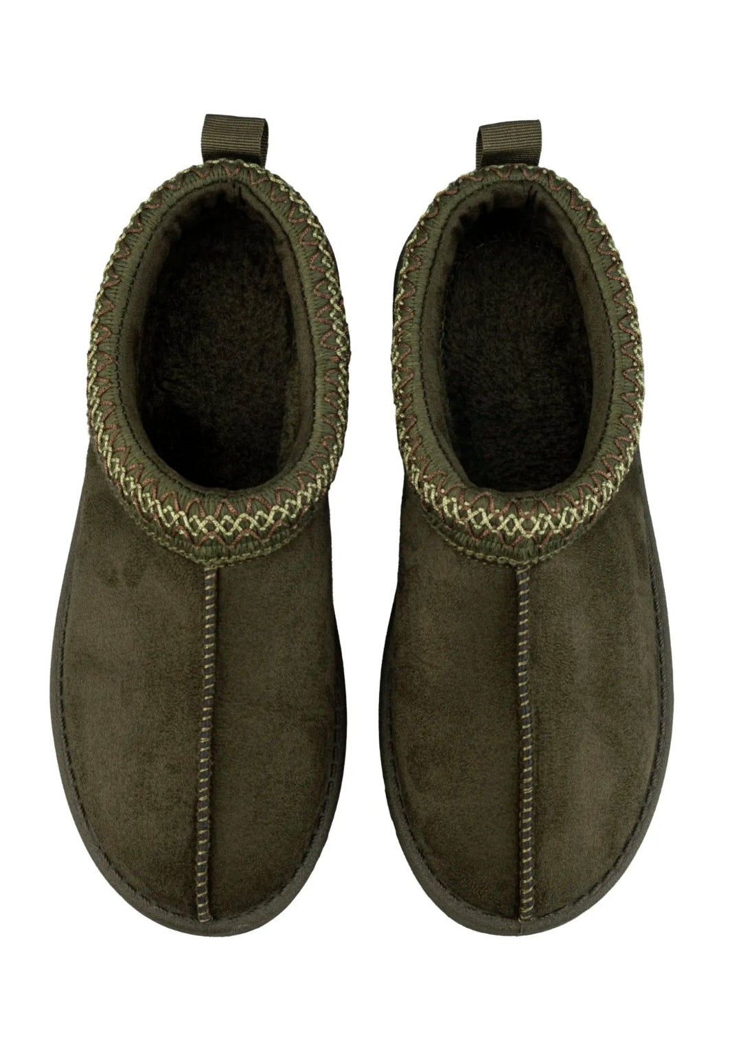 Mules brodées - Kaki