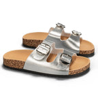 Sandales double brides - Argent