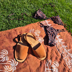 Menorcan sandals - Suede Camel