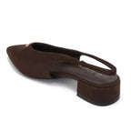 Slingback en suédine - Chocolat