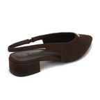 Slingback en suédine - Chocolat