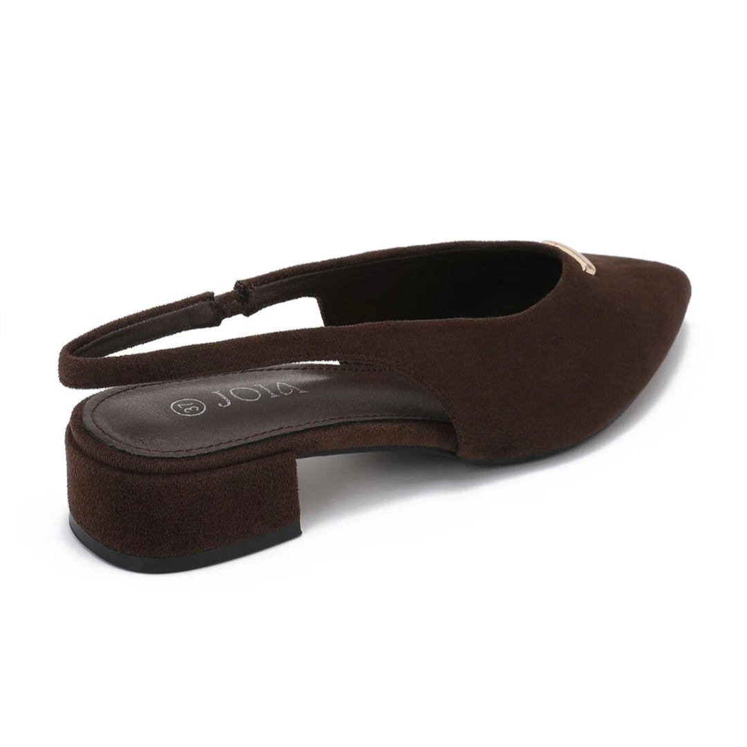 Slingback en suédine - Chocolat