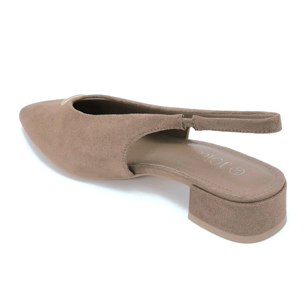 Slingback en suédine - Taupe