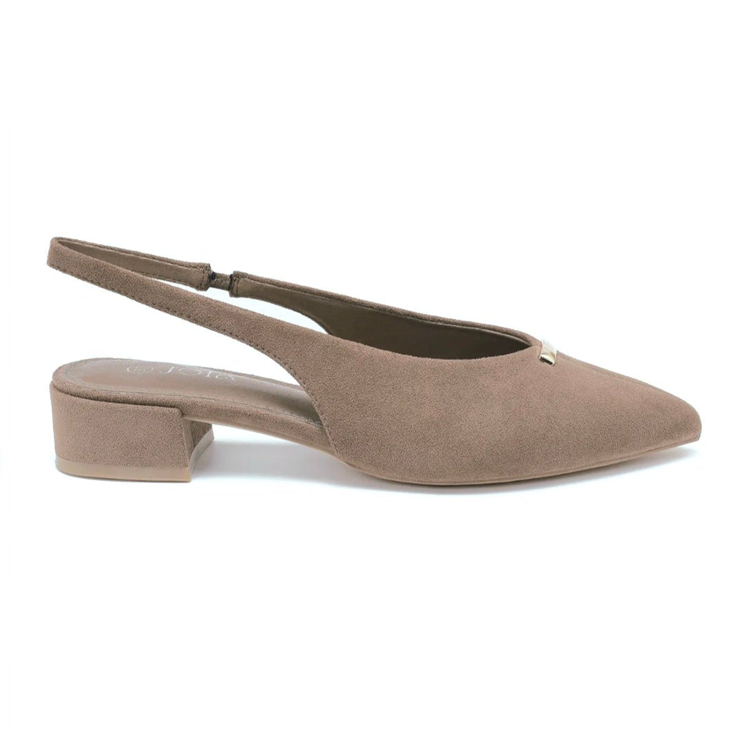 Slingback en suédine - Taupe