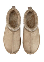Mules brodées - Taupe