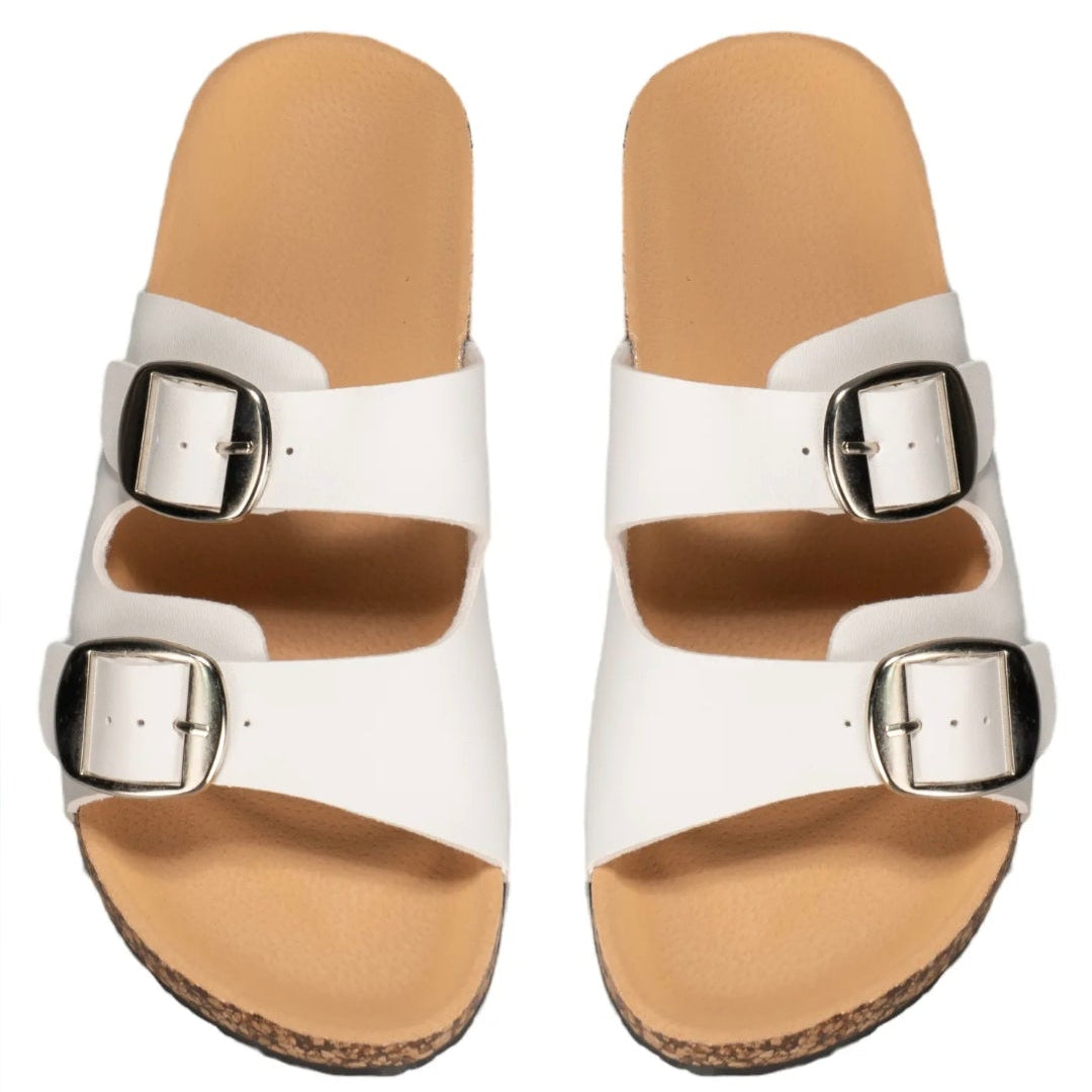 Sandales double brides - Blanc