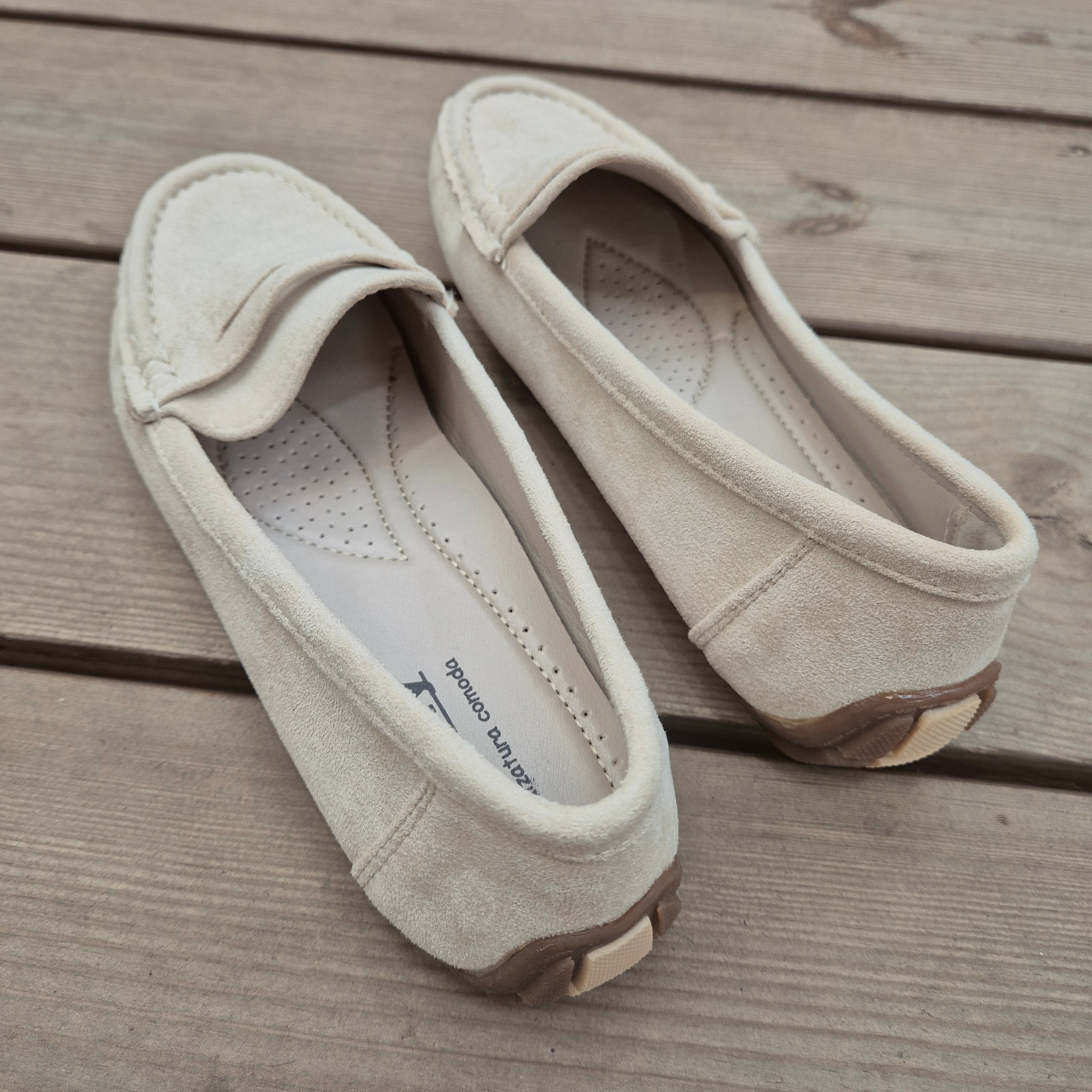 Billie - Mocasín de ante - Beige