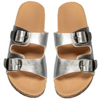 Sandales double brides - Argent
