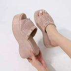 Mules compensées - Beige