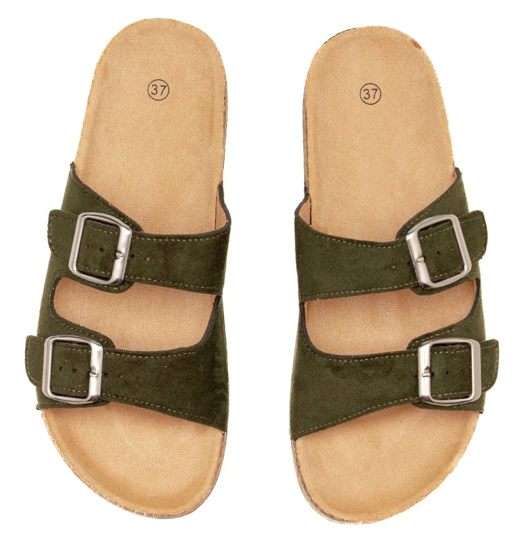 Sandales double brides - Kaki