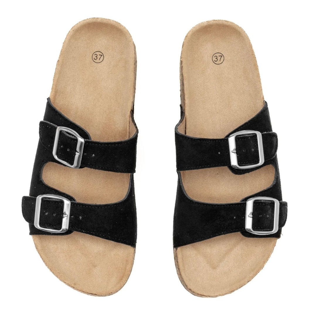 Sandales double brides - Noir