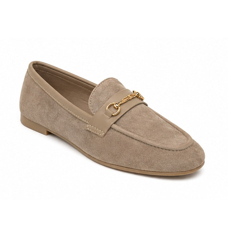 Mocassins bi-matière - Taupe