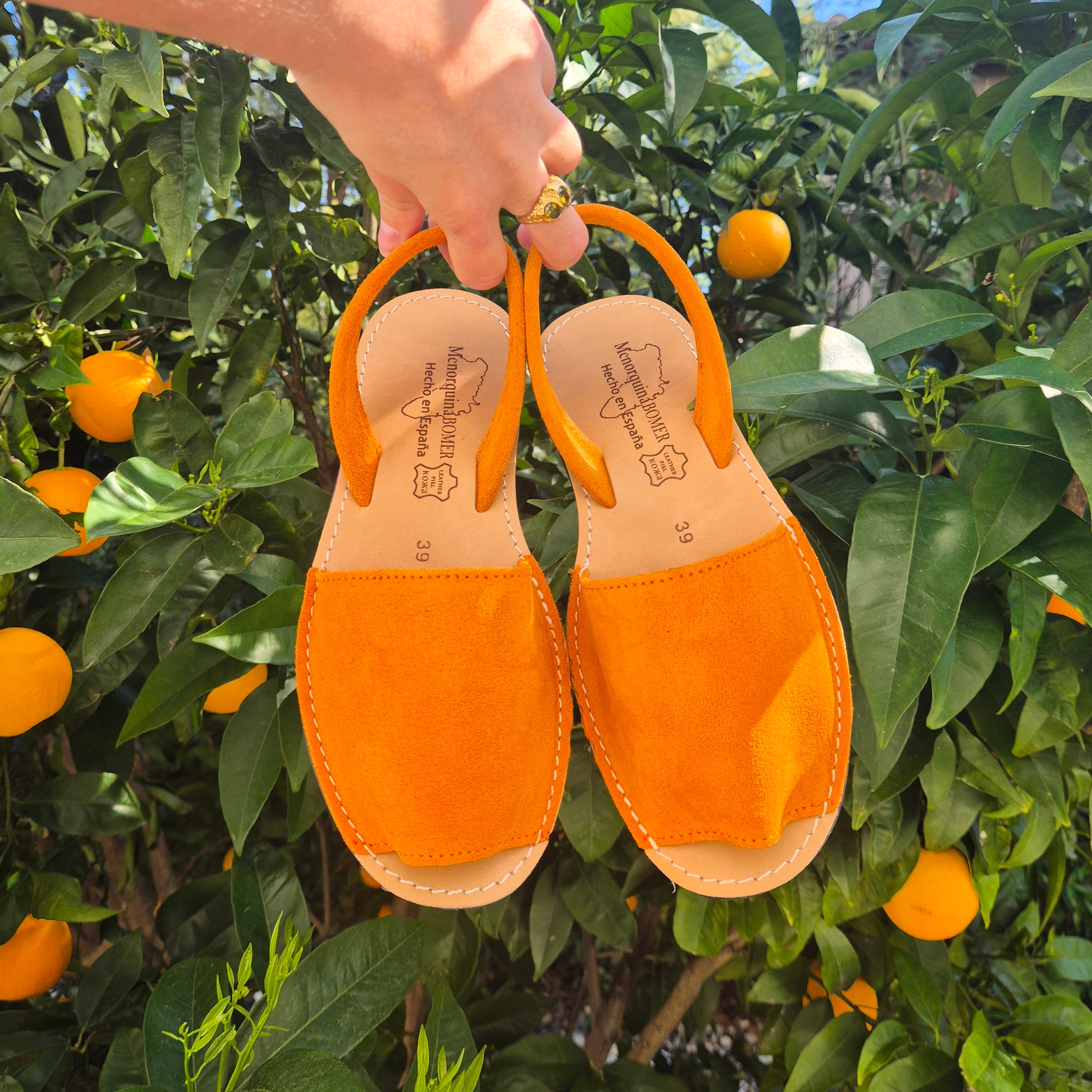 Minorcan sandals - Suede Mandarin