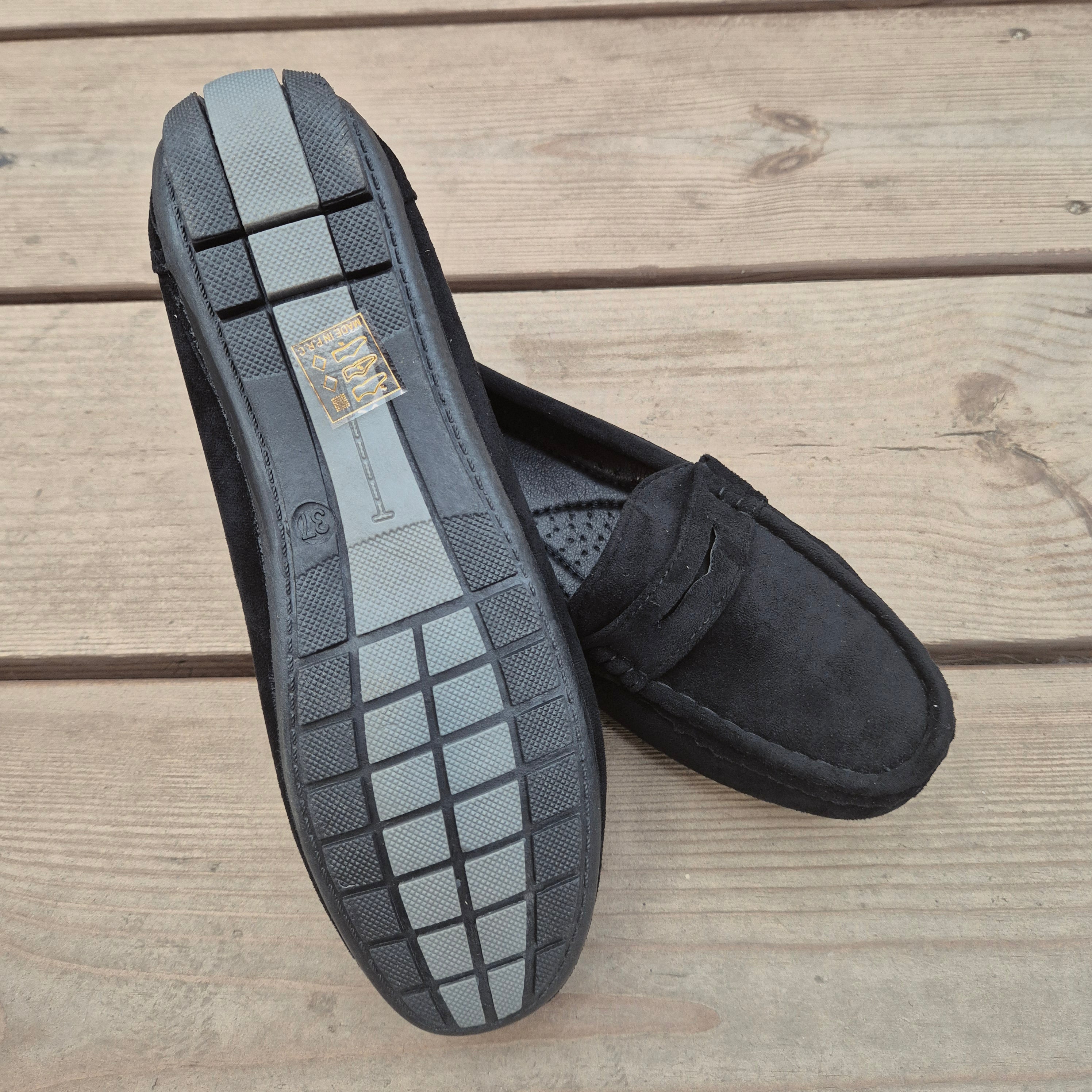 Billie - Mocasín de ante - Negro