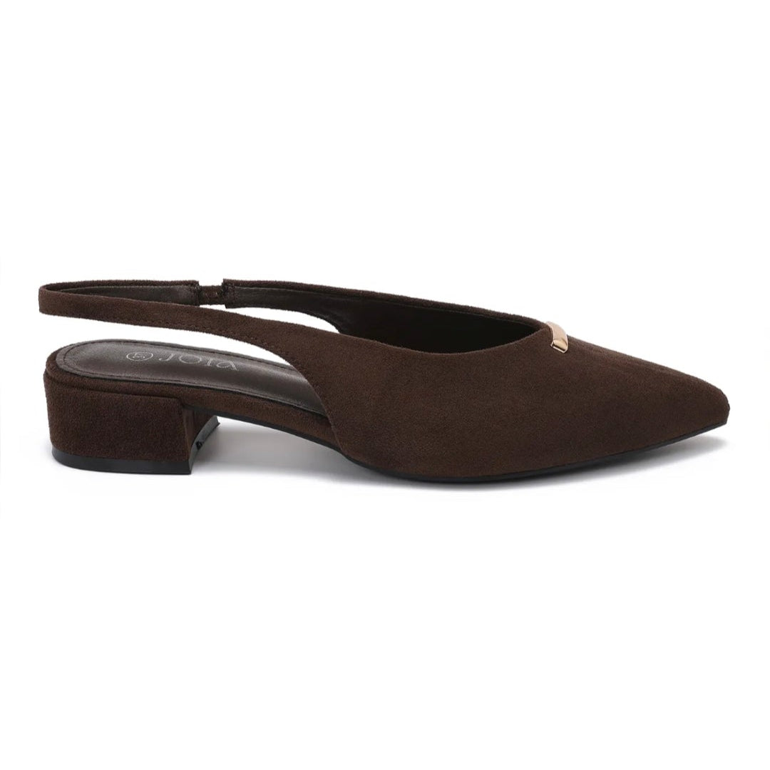 Slingback en suédine - Chocolat