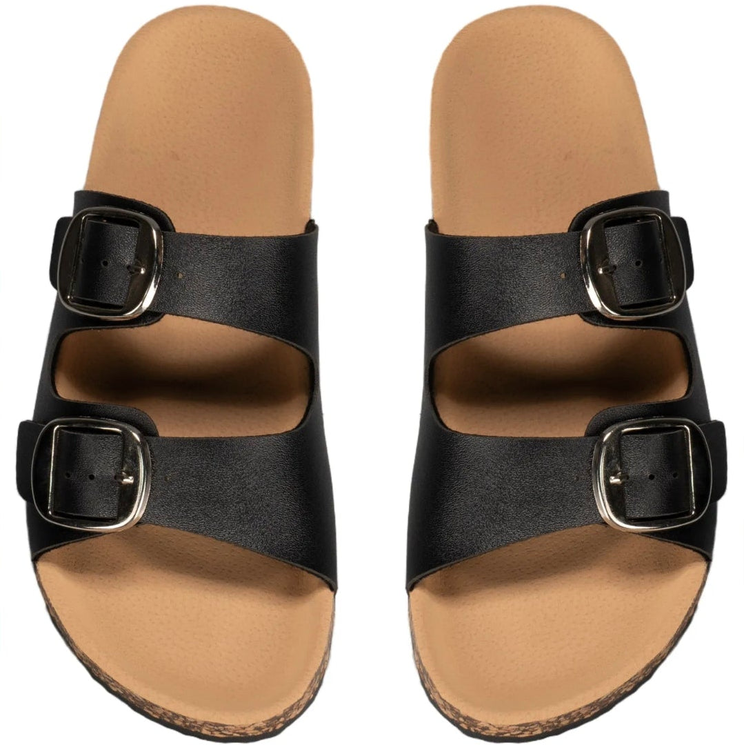 Sandales double brides - Noir